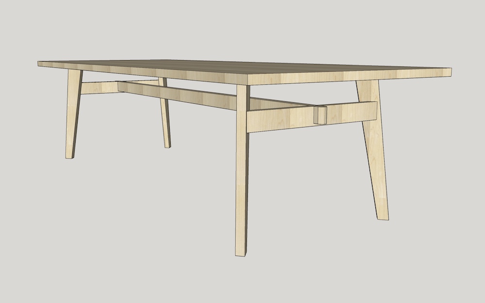 Diagram of wood table
